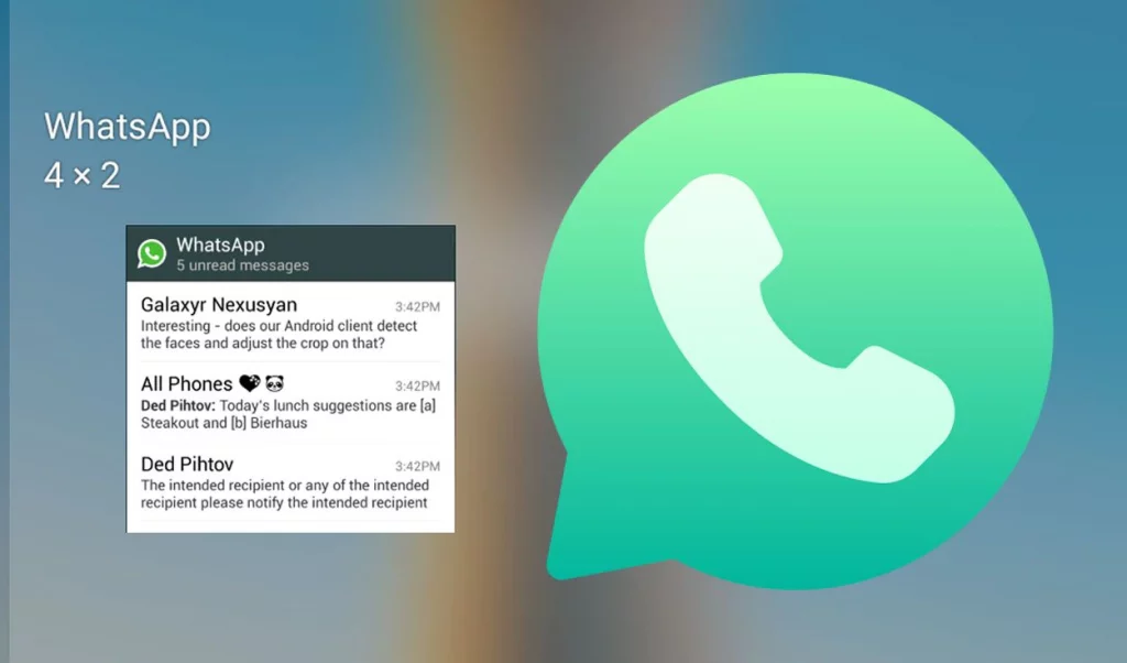 logo de WhatsApp  con textos a un lado widget de WhatsApp 