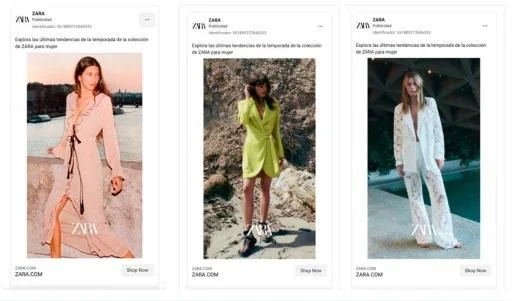 Facebook Leads Ads ejemplos, Zara