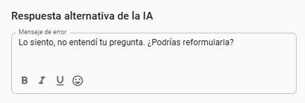 Respuesta alternativa de IA